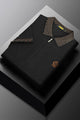 Turbo Abstract Zip Collar Men's Polo Shirt In Black