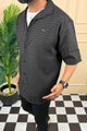 Turbo Snitch Striped Casual Shirt In Black
