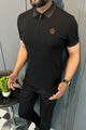 Turbo Abstract Zip Collar Men's Polo Shirt