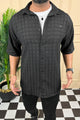 Turbo ShowOff Self Pattern Casual Shirt In Black