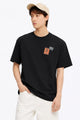 Mens Fashion Identity Round Neck Tee In Black