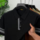 Turbo Contrast Placket Men's Polo T-Shirt In Black