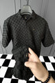 Turbo Puff Structured Pattern Casual Shirt In Black