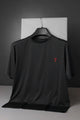 Turbo Font Typography Breathable Dry-Fit Tee In Black