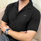 Turbo Designer Motif Embossed Casual Shirt In Black