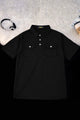 Turbo Classic Button Placket Men's Polo Shirt In Black