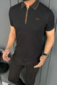 Turbo Studiofit Detailed Zip Collar Men's Polo Shirt