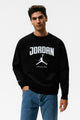 Jrdn Flight Heritage Crew Neck Imported Sweatshirt In Black