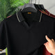 Turbo Waffle Knit Texture Men's Polo T-Shirt In Black