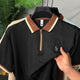 Turbo Knitted Quarter-Zip Polo Shirt In Black
