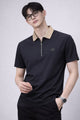 Turbo Quarter Zipper Design Polo Men's T-Shirt