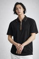 Men's Elevated Style Silk Polo T-Shirt In Black