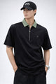 Turbo Contrast Collared Style Polo T-Shirt In Black