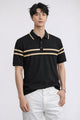 Turbo Horizontal Stripes Men's Polo T-Shirt Black