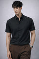 Turbo Regular Fit Seamless Silk Casual Shirt In Black