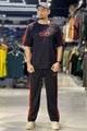 Alo Trendy Side Panel Stripe Men's Tracksuit  In Black