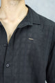 Turbo ShowOff Self Pattern Casual Shirt In Black
