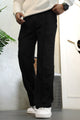 Turbo Poplin Front-Double Line Trouser In Black