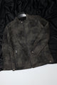 Men's Distressed Suede Leather Jacket In Black