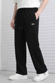 Men's Blended Relax Fit Loose Bottom Trouser In Black