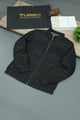 Square Pattern Lines Imported Light Weight Jacket In Black