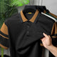 Turbo Casual Holiday Contrasted Men's Polo Shirt In Black