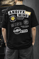 Turbo Distinctive Chest Design Oversize Tee in Black