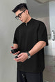 Plain Cotton Lycra Round Neck Tee In Black