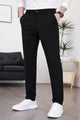 Regular & Tailored Formal Slim Fit Cotton Pant In Black