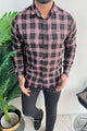 Turbo Plaid Pattern Creation Long Sleeve Cotton Casual Shirt