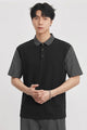 Turbo  Striped Collared Men's Polo T-Shirt In Black