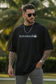 Modern Edge Round Neck OverSize T-shirt In Black
