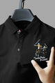 Turbo Polo Club Horse Pony Badge Men's Polo Shirt In Black
