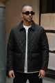 Turbo Thread Motive Quilted Puffer Jacket In Black
