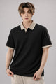 Turbo V Neck Collared Polo Men's T-Shirt In Black