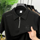 Turbo Zip Collar Style Men's Polo Shirt In Black