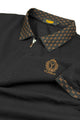 Turbo Abstract Zip Collar Men's Polo Shirt In Black