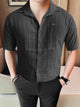 Turbo ShowOff Self Pattern Casual Shirt In Black