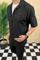 Turbo Minimalist Design Half Sleeve Casual Shirt In Black