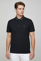 Turbo Diamond Motif Collar Stitchless Men's Polo Shirt In Black