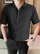Turbo Snitch Striped Casual Shirt In Black
