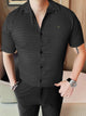 Turbo Designer Motif Embossed Casual Shirt In Black