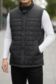 Quilted Design, Stand-up Collar Men's Gilet In Black