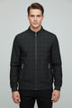 Square Pattern Lines Imported Light Weight Jacket In Black