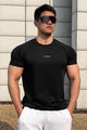 Turbo 'Men's One More Set' Drop Shoulder Dry-Fit Tee In Black
