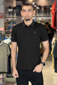 Turbo Polo Collar Tipping Men's Polo Shirt In Black