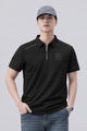 Turbo Zip Collar Style Men's Polo Shirt In Black