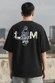 Mens Trendsetter Round Neck OverSized T-shirt In Black