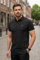 Turbo Luxury Breathable Stitchless Men's Polo Shirt In Black