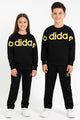 Adds Drop Shoulder Quick-Dry Unisex Younger Kids Tracksuit In Black